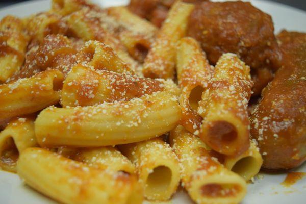 Sunday gravy with meatballs and sausage