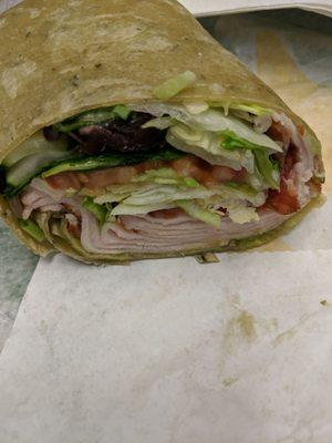 Turkey bacon guacamole wrap