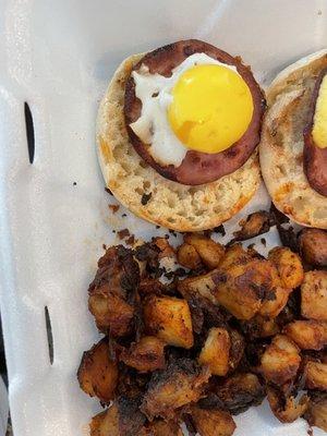 Eggs Benedict home fries