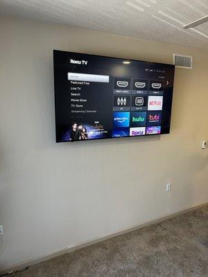 TV Mounted in living room.