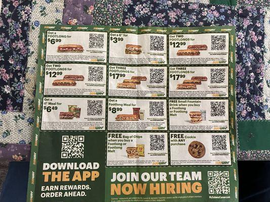 Coupons expire 12/24/22. Good at PARTICIPATING restaurants only. Subway at Main Street/148th Ave NE in Bellevue is one of them.