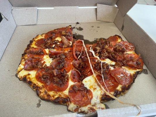 Small double pepperoni with bacon