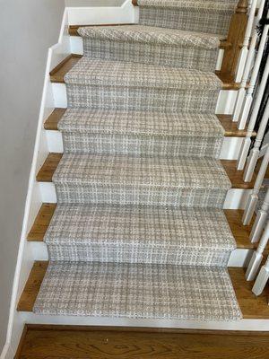 New runner installed on my wood stairs by Don's Carpet One!