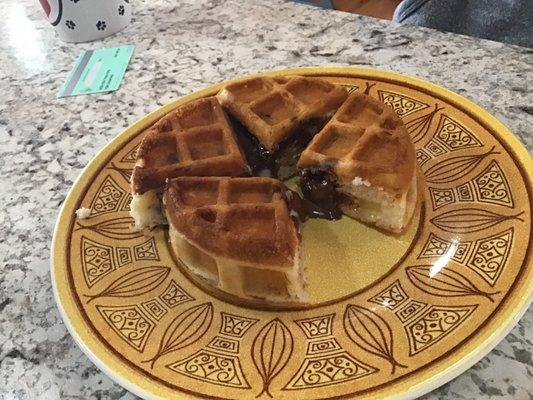 Nutella Stuffed Waffle