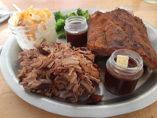 Ribs and chopped brisket