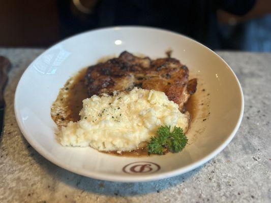 Rosemary chicken with garlic mashed potatoes