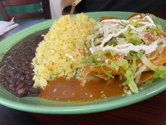 Enchiladas - One beef - One chicken. Both delicious