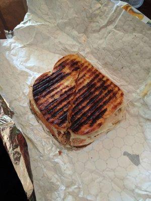 Burnt chicken parmesan sandwich