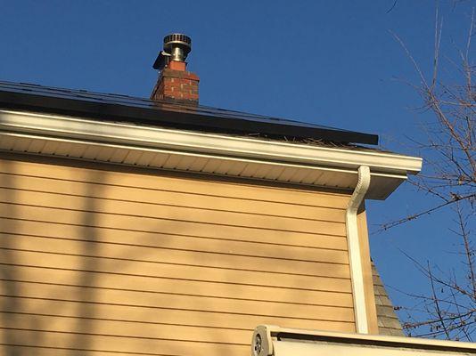 Squirrel nest is visible under the far right panel closest to the gutter.