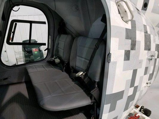 Cabin seating, vinyl flooring, sidepanels, NOTAR helicopter