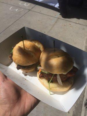 Chicken and beef sliders from jynn cafe