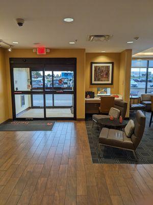 View of the exit from the check-in counter