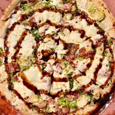 The Bacon Blue Brussels Pizza