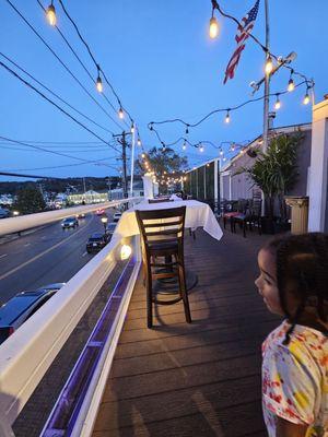 Outdoor rooftop dining