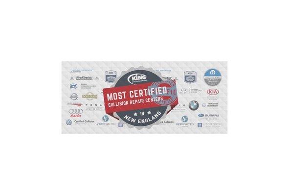 King Collision Centers are the most Certified Collision Repair centers in New England