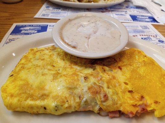 Western Omlet and sausage.