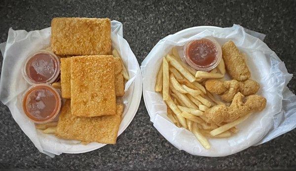 Fish and chips  Shrimp and chips