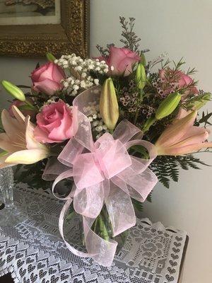 Pink roses & lilies