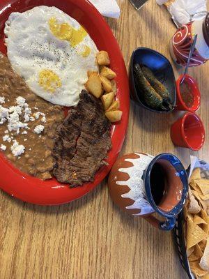 Breakfast fajita and eggs, potatoes