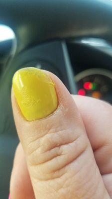 3.5 hours old nails polish still peeling