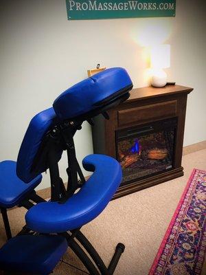 Chair massage in a warm and relaxing environment