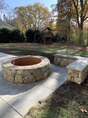 Firepit and bench