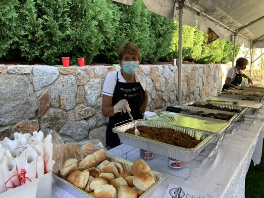 Serving delicious food to guests