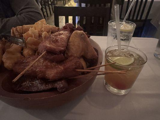 Pupu platter & Mai Tai