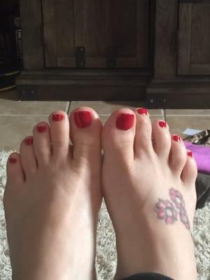 Love my pedi and full set!