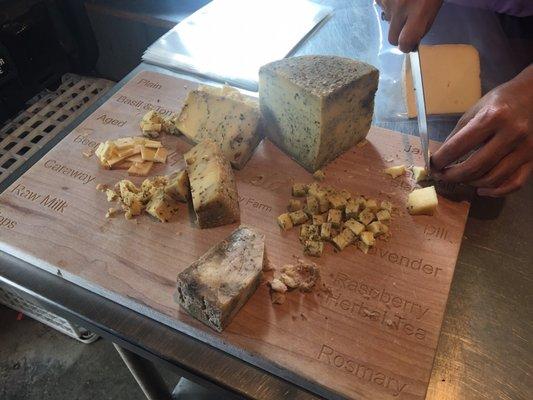 @bigmovie // Tasting an assortment of gourmet local cheeses