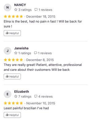 Reviews from a different platform!