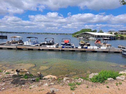 Some of our pontoon boats ready to go