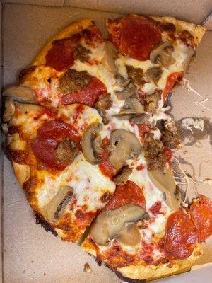 Pizza with mushrooms