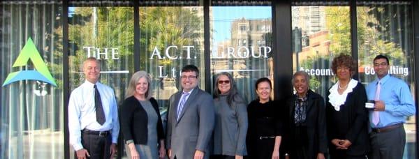 The A.C.T. Group, Ltd. staff outside of their Edgewater accounting office in Chicago.