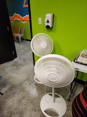 Fans..  In room