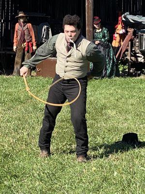 Wild West bullwhip show