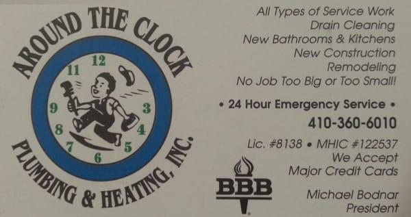 Call us anytime 24 hour Emergency Service