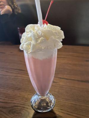 Spiked strawberry milkshake