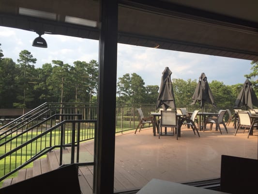 View of the golf course from the restaurant.