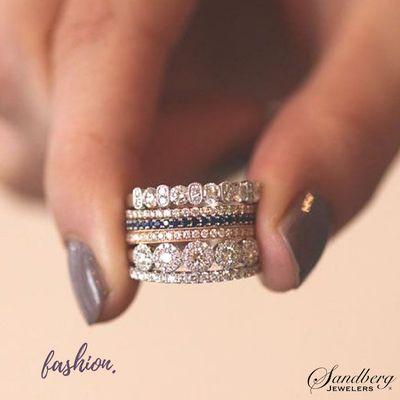 We love stacker rings here at Sandberg Jewelers!