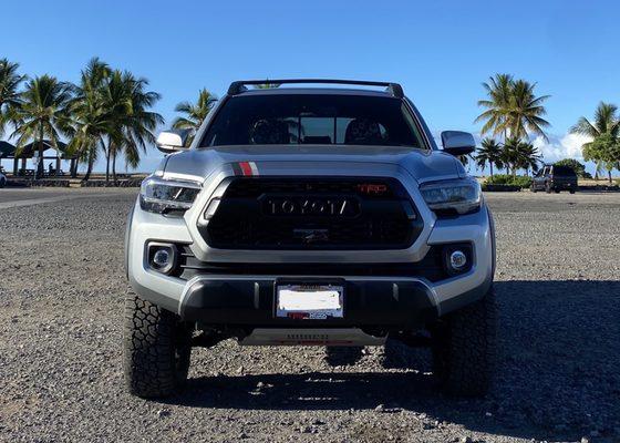 Lift level kit, racks and skid plate.