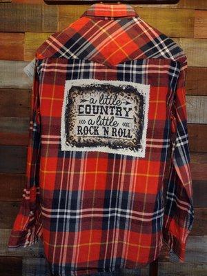 Upcycled Flannel Shirt, women's flannel shirts, concert tee, custom flannel, sublimation