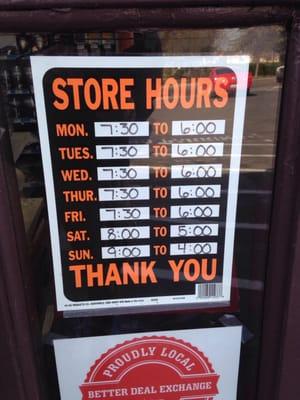 Store hours