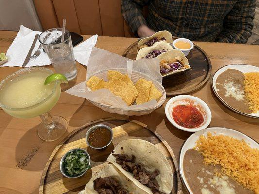 Carne asada and fish tacos