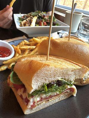 Harvest Salad & Chicken Mozzarella Sandwich