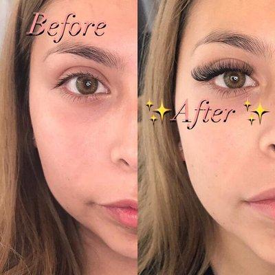 My before and after lashes!