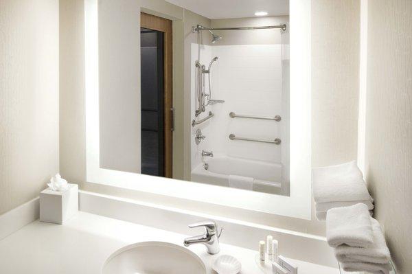 ADA guest bathroom with shower and tub combo