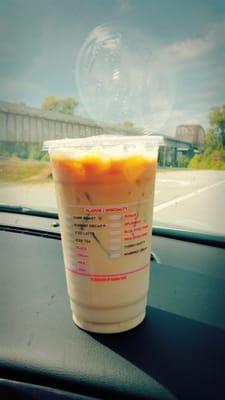 Traveling With My Iced Latte From Dunkin' Donuts :")