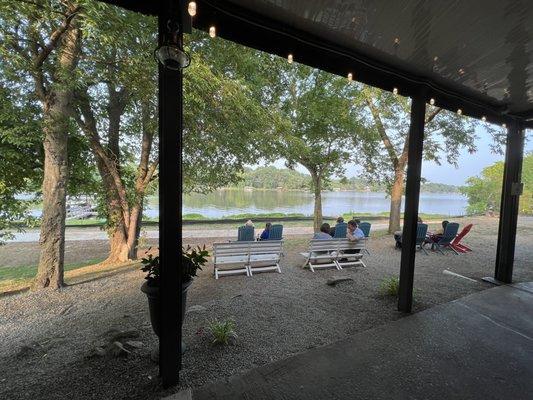 Outdoor patio and view from outdoor bar