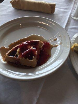 Waffles with strawberries